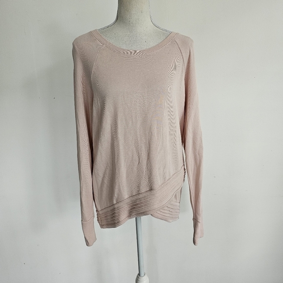 Athleta Serenity Blush Pink Criss Cross Sweatshirt - Picture 2 of 8